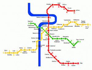 Mapa pražského metra